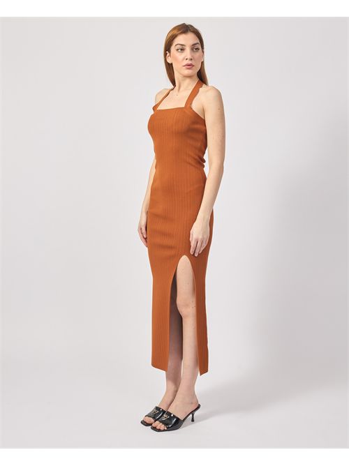 Silvian Heach long knitted dress with crossover neckline SILVIAN HEACH | GPP25028VEBROWN COFFEE